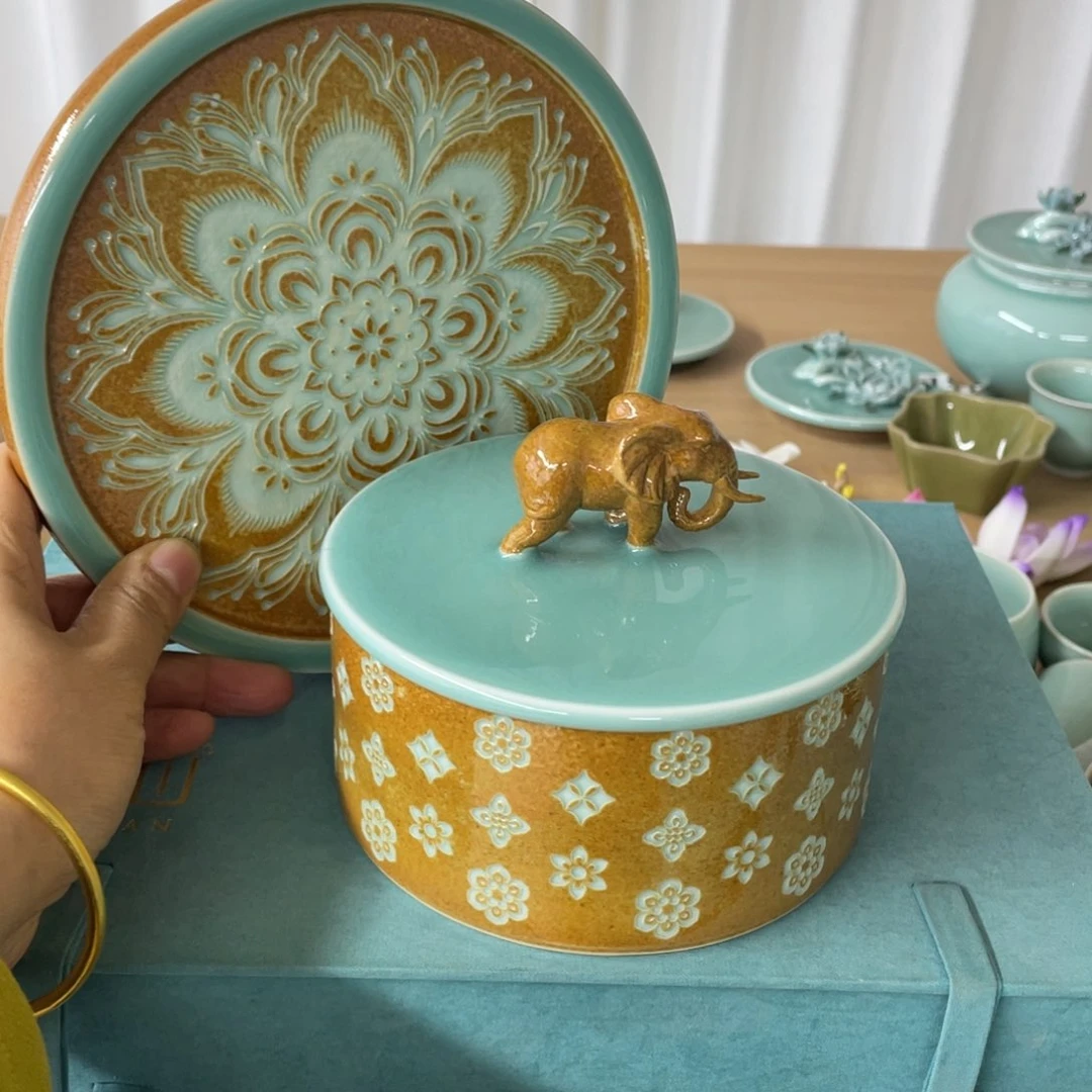 微瑕特价茶叶罐+壶承