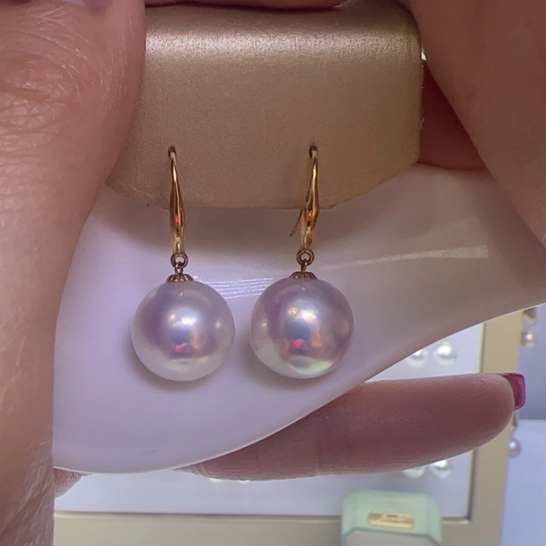 淡水珍珠耳饰18K金镶嵌