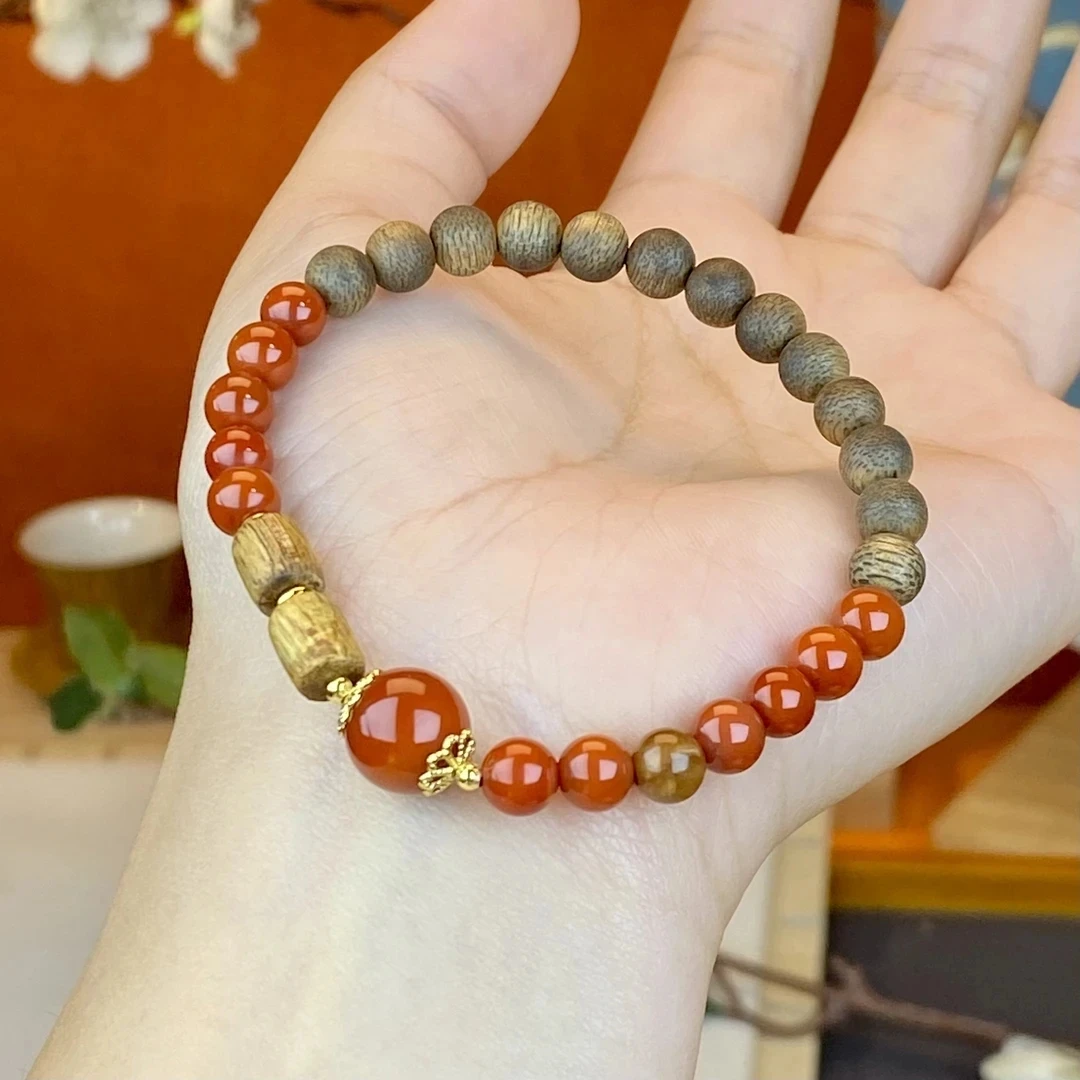 单圈南红喜事手链手串