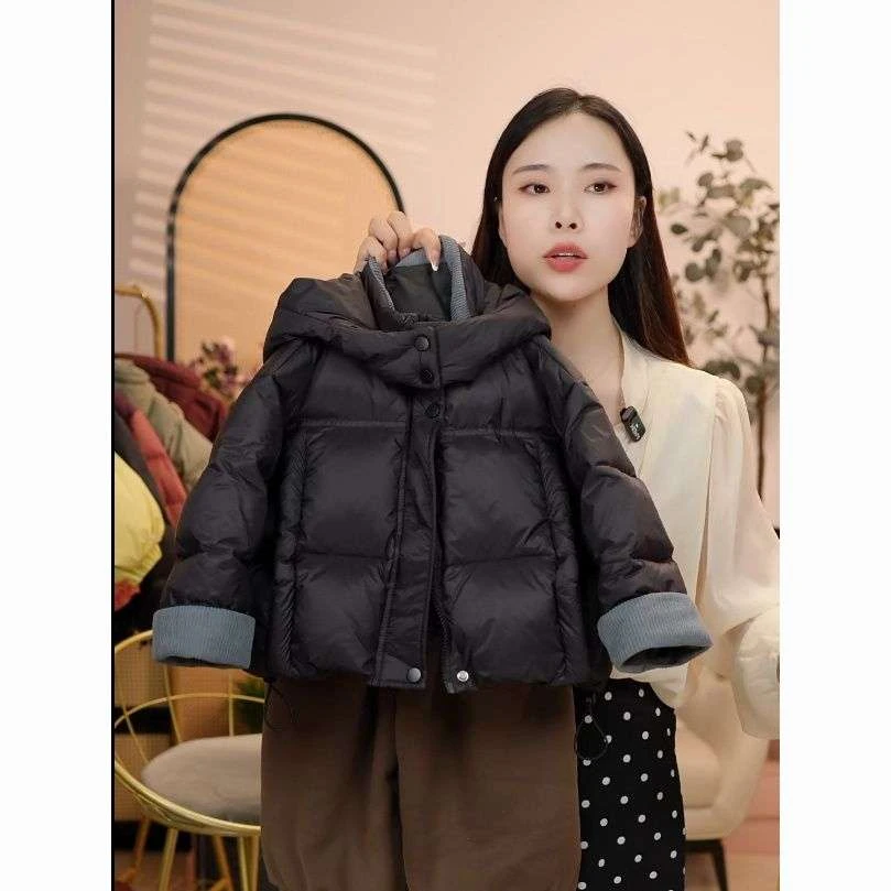 2025新款儿童羽绒服男女童冬季韩版保暖加厚纯色连帽休闲宝宝外套