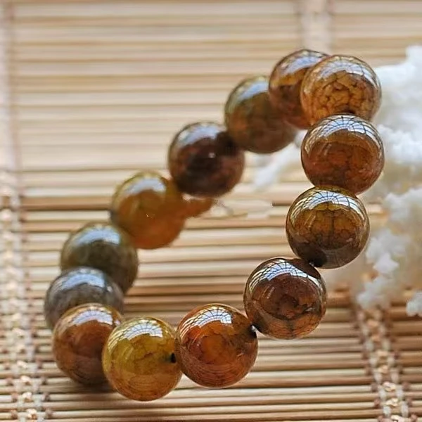 琉璃彩色佛珠龙鳞石手串 男女情侣手链 8734