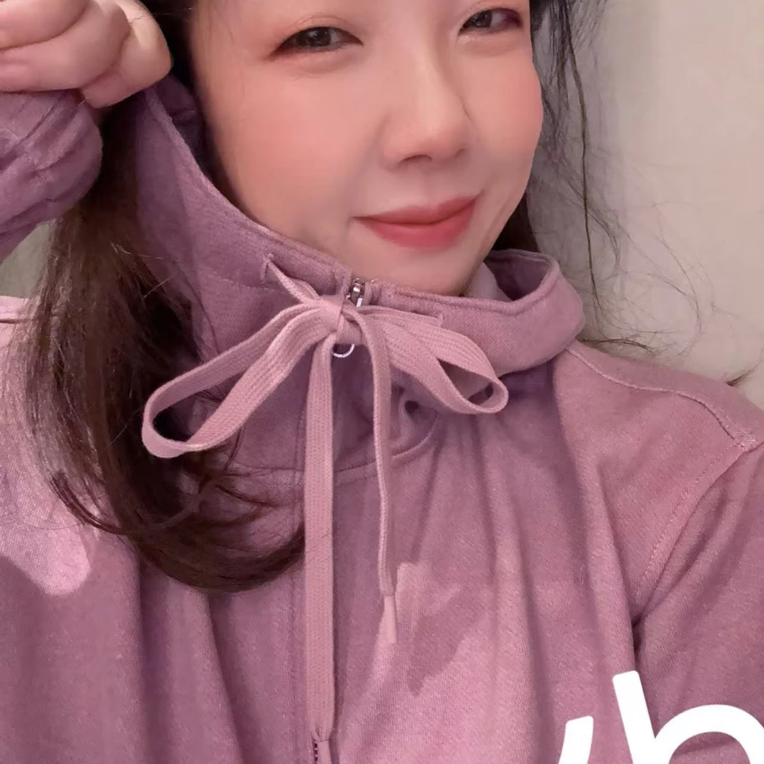 XUHUI-海岛棉紫色连帽卫衣