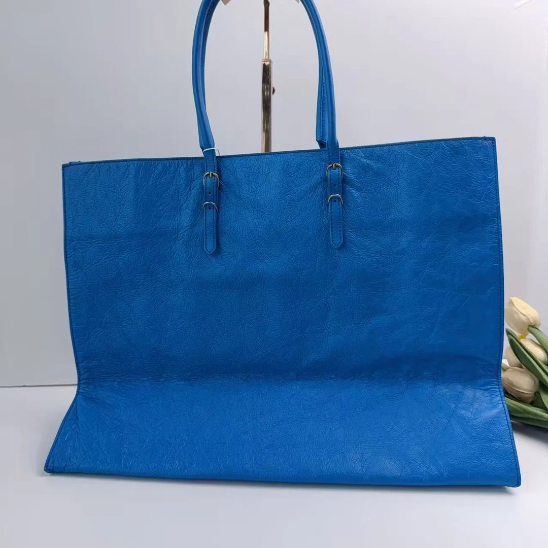 95新 Balenciaga/巴黎世家 巴黎世家蓝色机车手提包