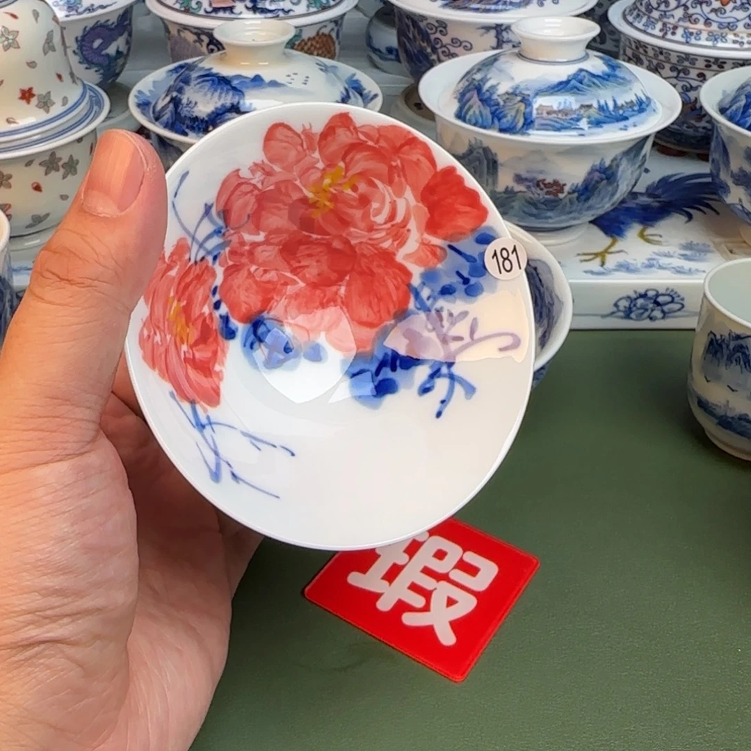 抖音闪购纯手工手绘釉裂181