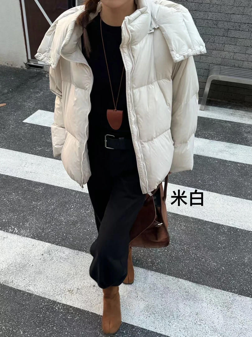 루루가−  （三扣面包）egg家加厚充绒量饱满羽绒服90白鸭绒冬装面包服