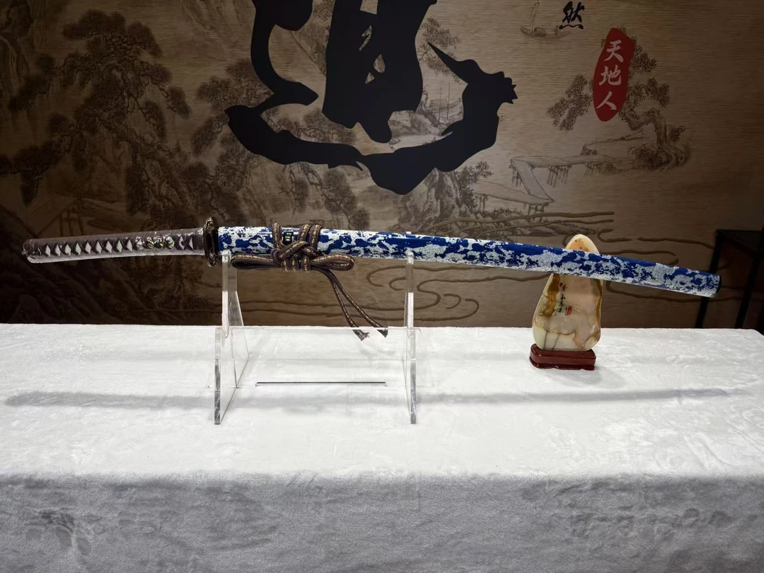 T10钢 一体锻打钉子重花烧精研 未开刃 收藏工艺品