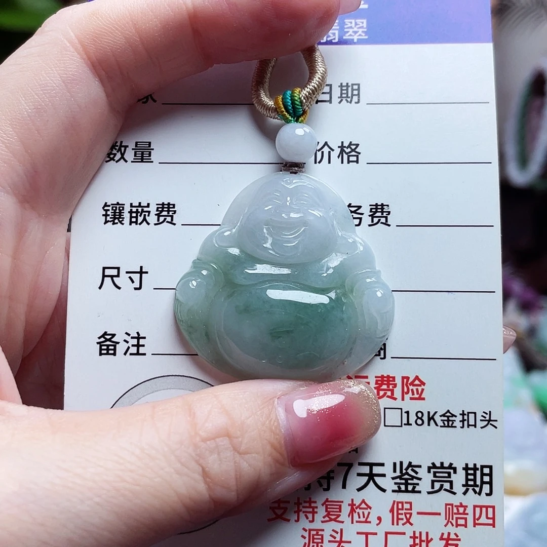 翡翠未镶嵌颈饰佛公21