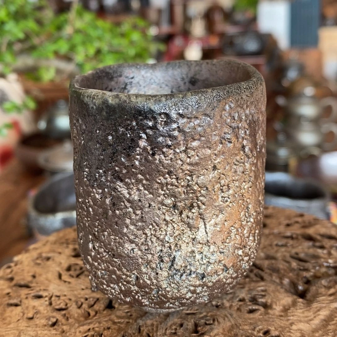 建水紫陶，全手工纯柴烧，手捏主人杯