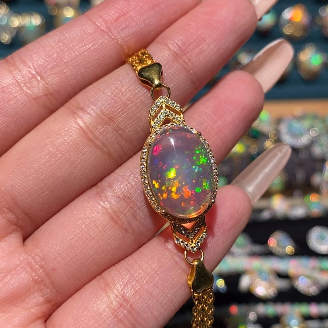 欧泊银S925镶嵌手链