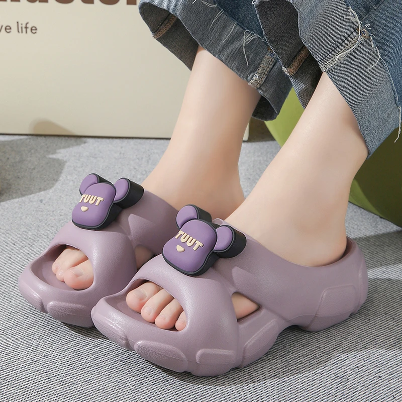 高颜值拖鞋女夏季厚底踩屎感室内居家可爱卡通浴室凉拖鞋防滑软底