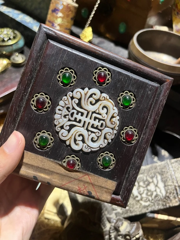 【闪购商品】福利镶嵌八宝木盒完整复古风