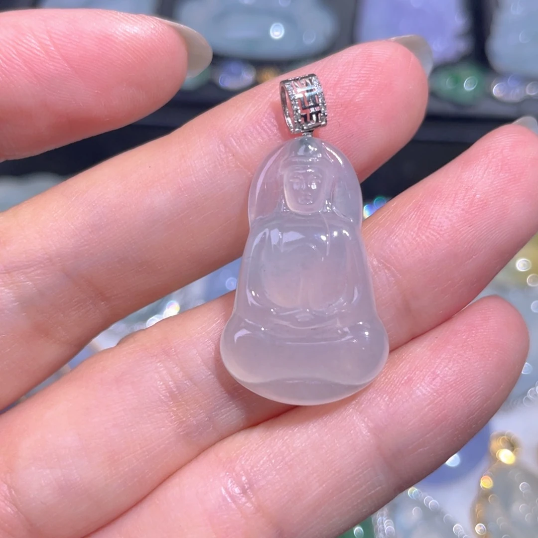 颈饰18K金镶嵌翡翠翡翠