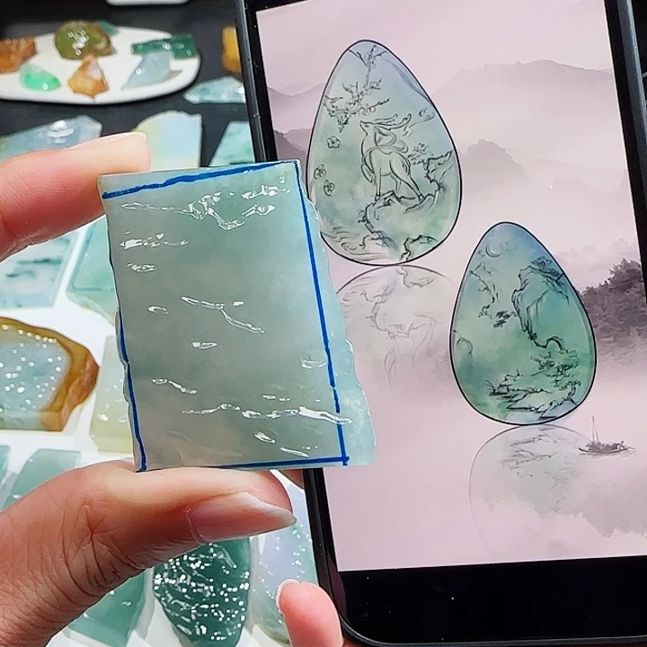 定制翡翠未镶嵌翡翠挂件