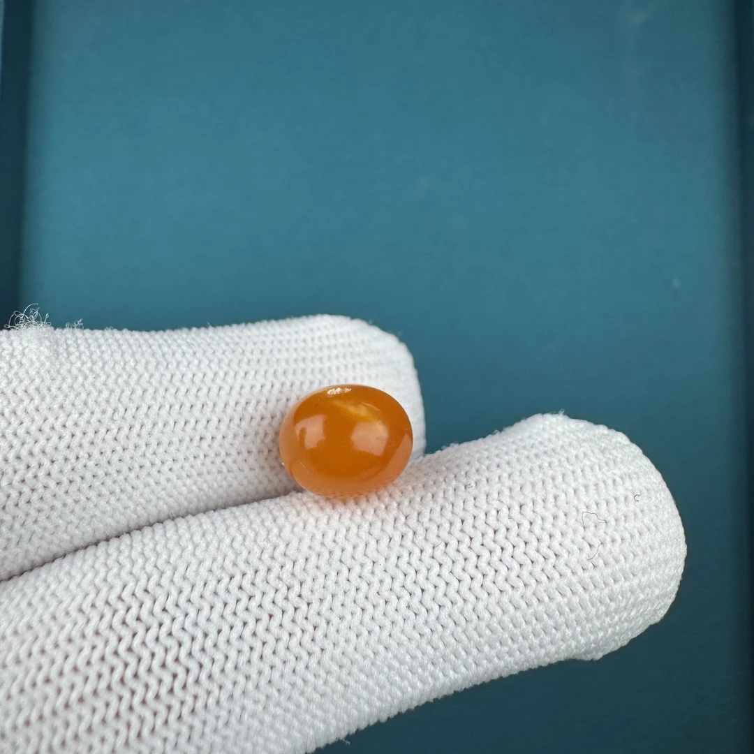 K3156天然原矿蜜蜡 苹果珠10.6*8.2mm支持复检假一罚十