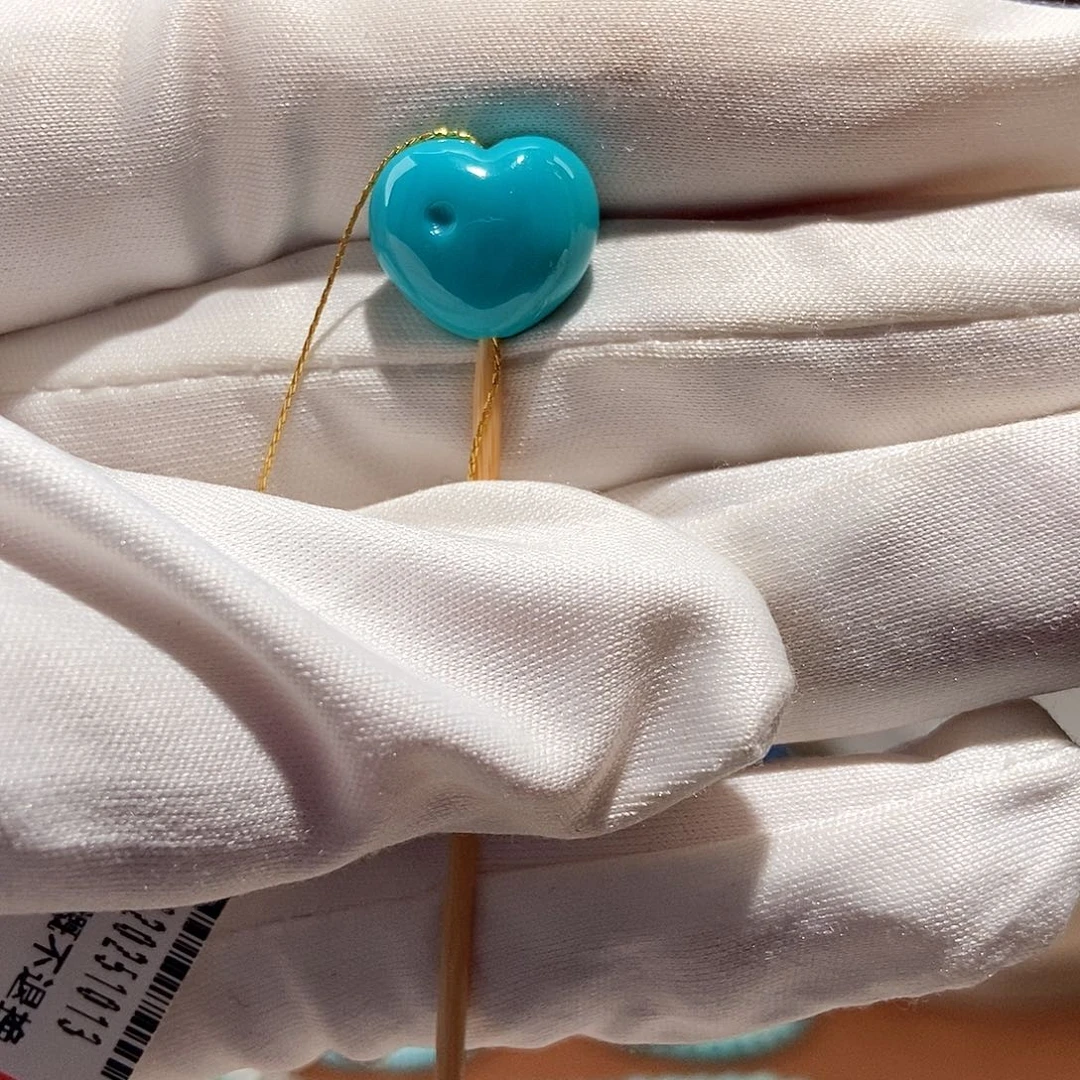 绿松石未镶嵌屁桃玻璃瓷卡13+