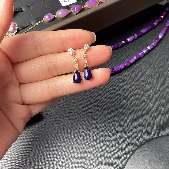 苏纪石（舒俱来）银S925镶嵌耳环