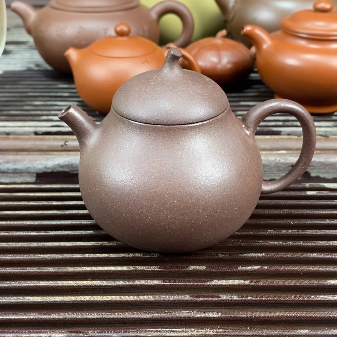 茶壶紫砂宜兴原矿紫砂壶茄瓜200c