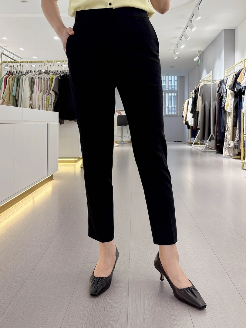 窄版烟管裤西裤正装裤 显瘦直筒百搭时尚夏季黑色修身 气质休闲裤
