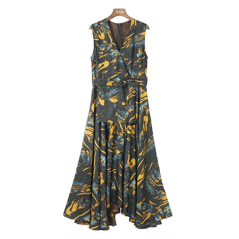 香云纱花萝连衣裙新中式国风女装3320