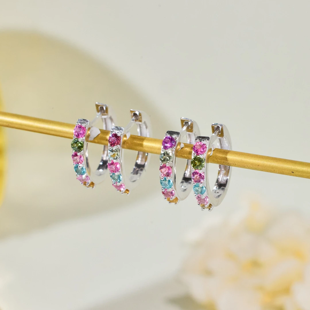 【歪歪】碧玺圆面耳扣*（多样性发一）XB-J2575