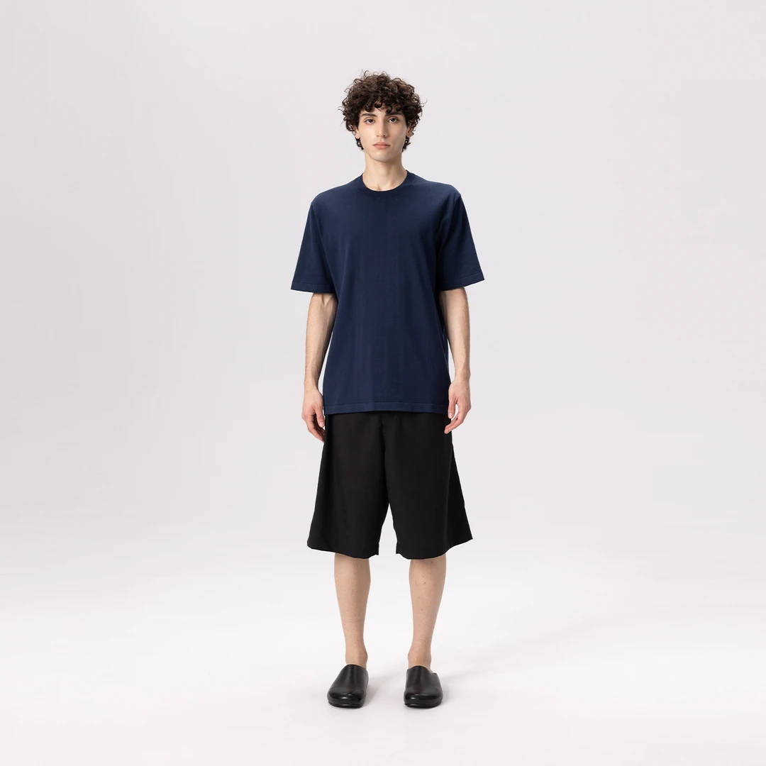 「 亚麻天丝」兰精天丝+60支超细亚麻超薄松紧腰宽松休闲感直筒短裤