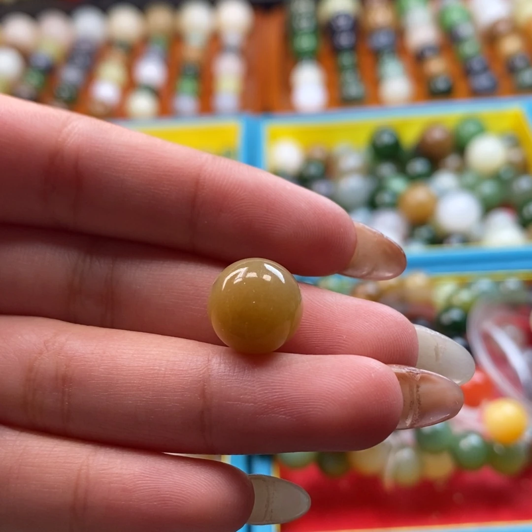 和田玉未镶嵌珠宝奇石福利蜜红糖单珠z12（有色飘