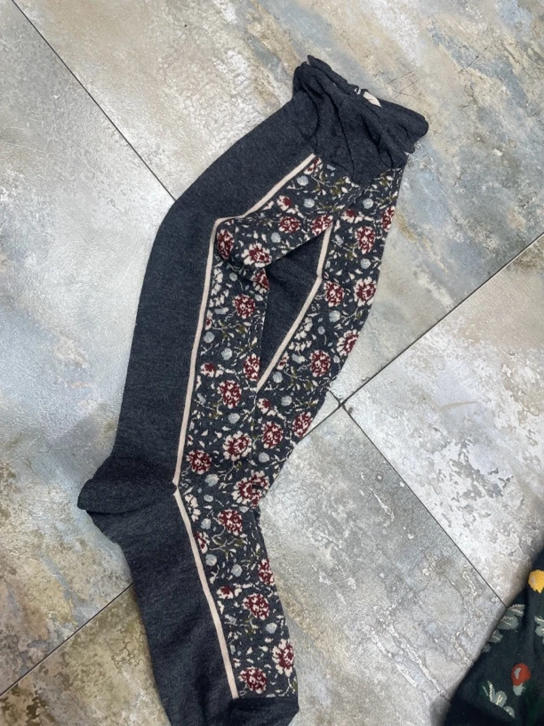 潮款中长筒袜男女个性复古学院风春秋插画文艺日系袜子