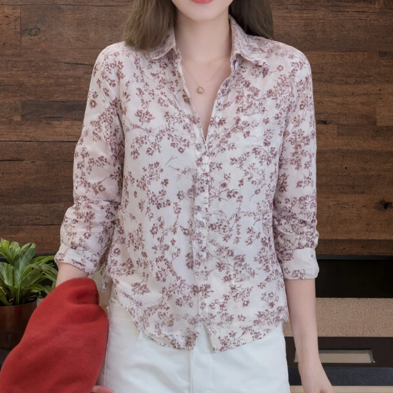 复古气质设计感碎花小衫洋气减龄显瘦百搭长袖衬衫LK2506985