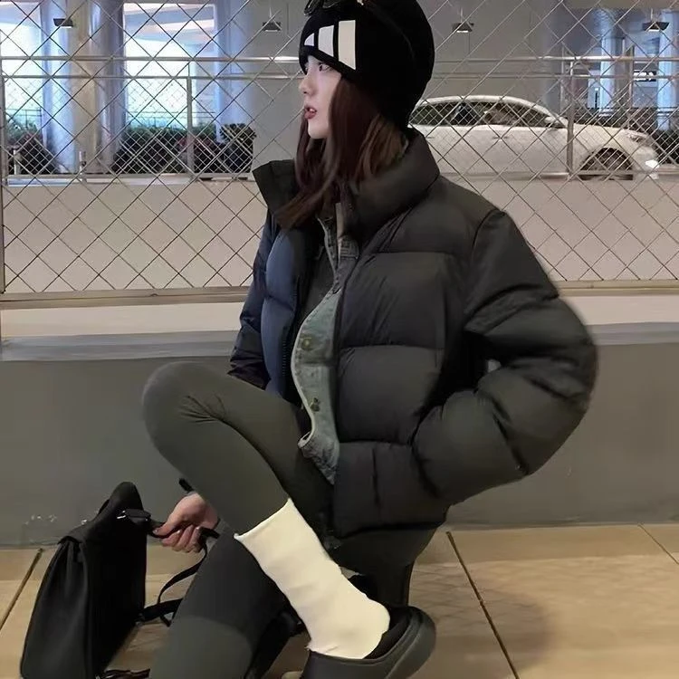 2024冬季立领短款肯豆风时尚羽绒服短外套1