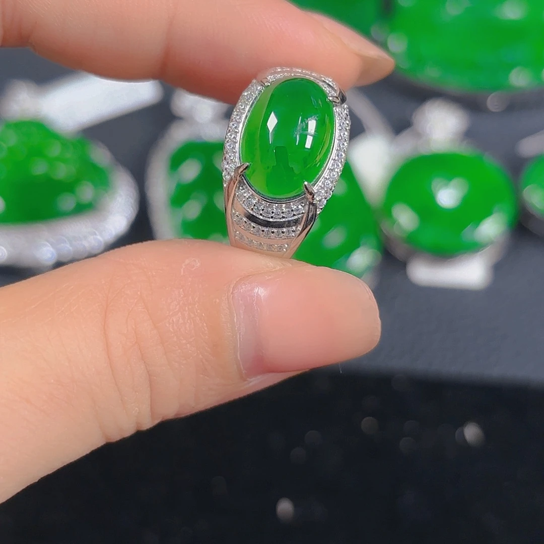 翡翠银S925镶嵌吊坠(不含链)