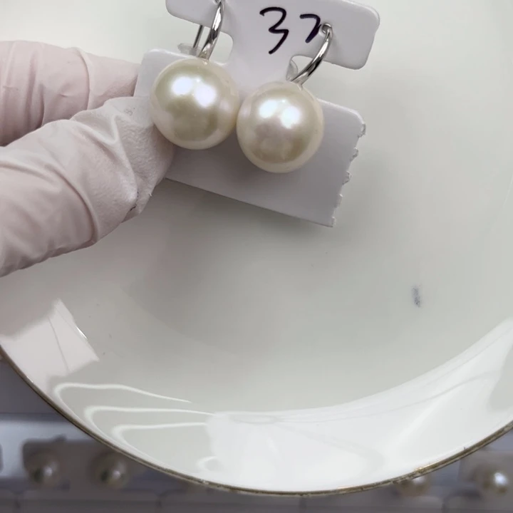 淡水珍珠耳饰银S925镶嵌
