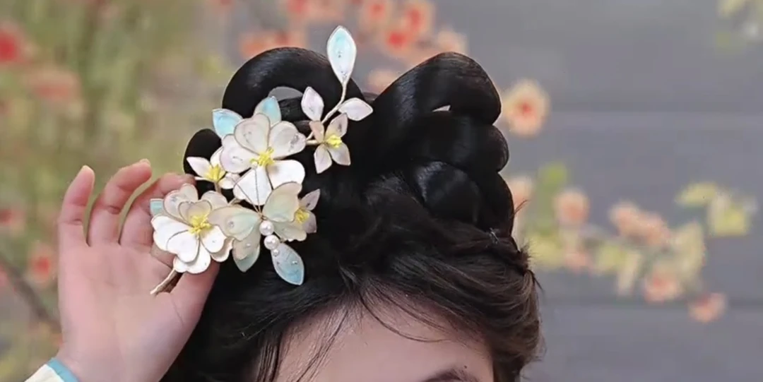 江南浔汉服头饰古风饰品 绒花默认软簪 加主体找客服