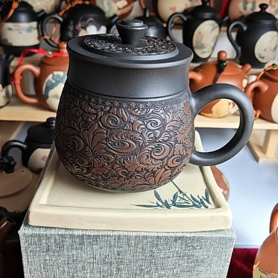 建水紫陶雕刻全品134号400cc