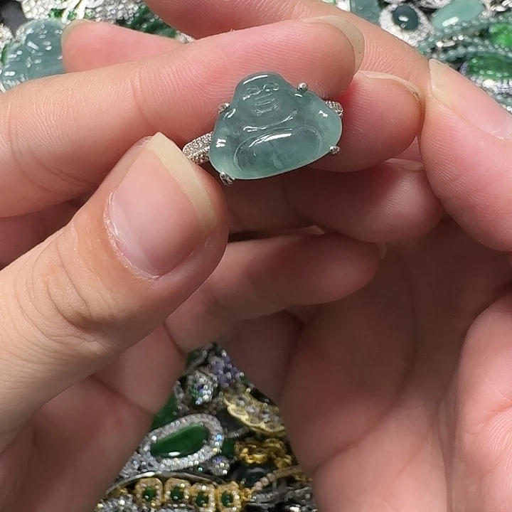 翡翠未镶嵌颈饰天然A货翡翠放漏