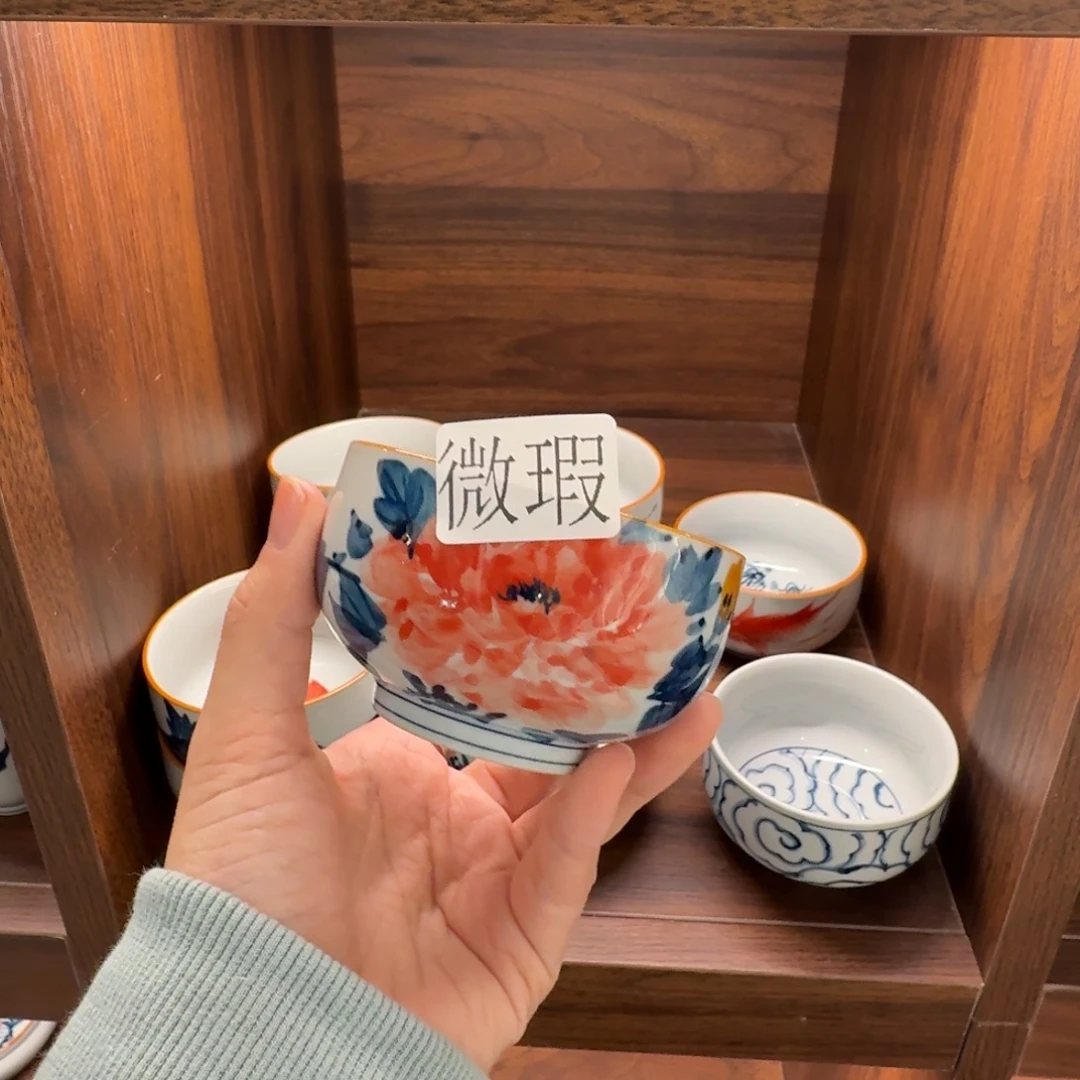 釉下手绘茶具微瑕