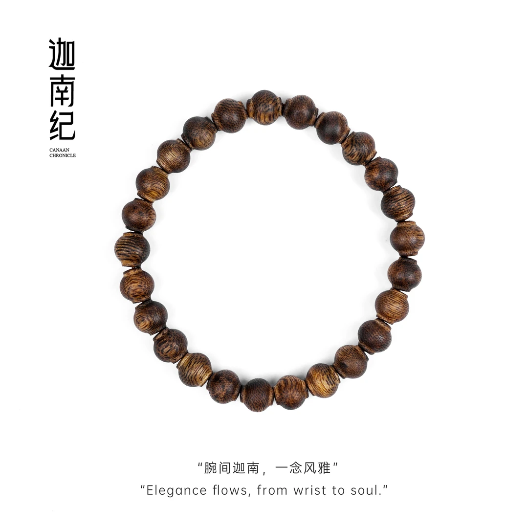 沉香【主理人推荐】九分沉绿奇楠0.7小灯笼珠素单圈