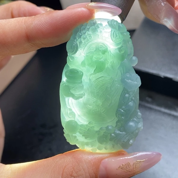 定制翡翠未镶嵌御龙财神