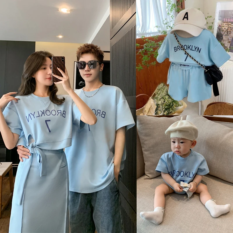 新款连衣裙洋气时尚儿童气质一家三口显瘦淑女甜美网红字母婴幼儿