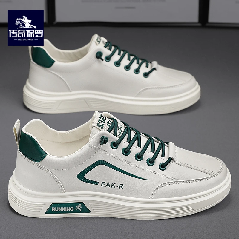 传奇保罗男鞋2025秋季新款一脚蹬板鞋防臭软底小白鞋运动休闲鞋男