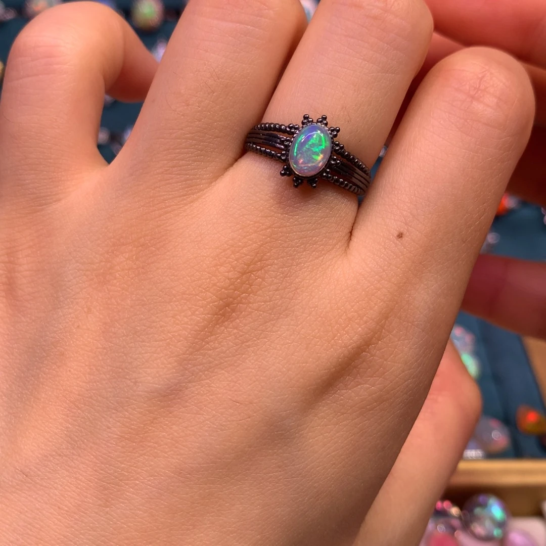 欧泊银S925镶嵌戒指款式