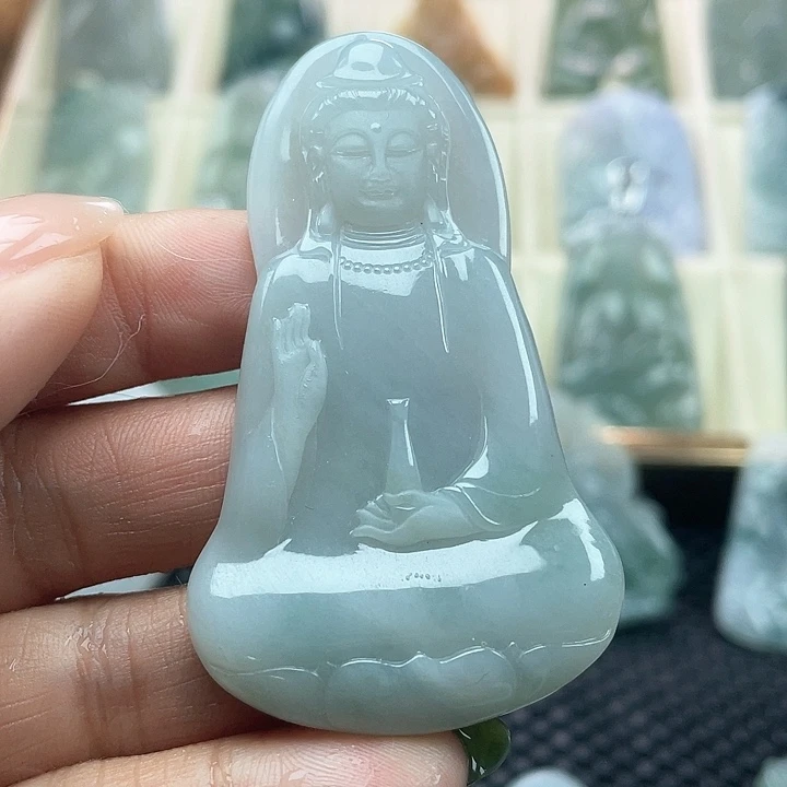 颈饰未镶嵌翡翠天然缅甸翡翠A货素衣