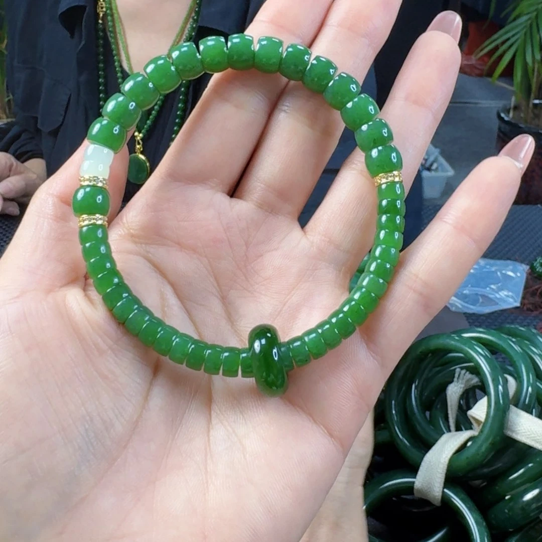 手链未镶嵌和田玉（碧玉）