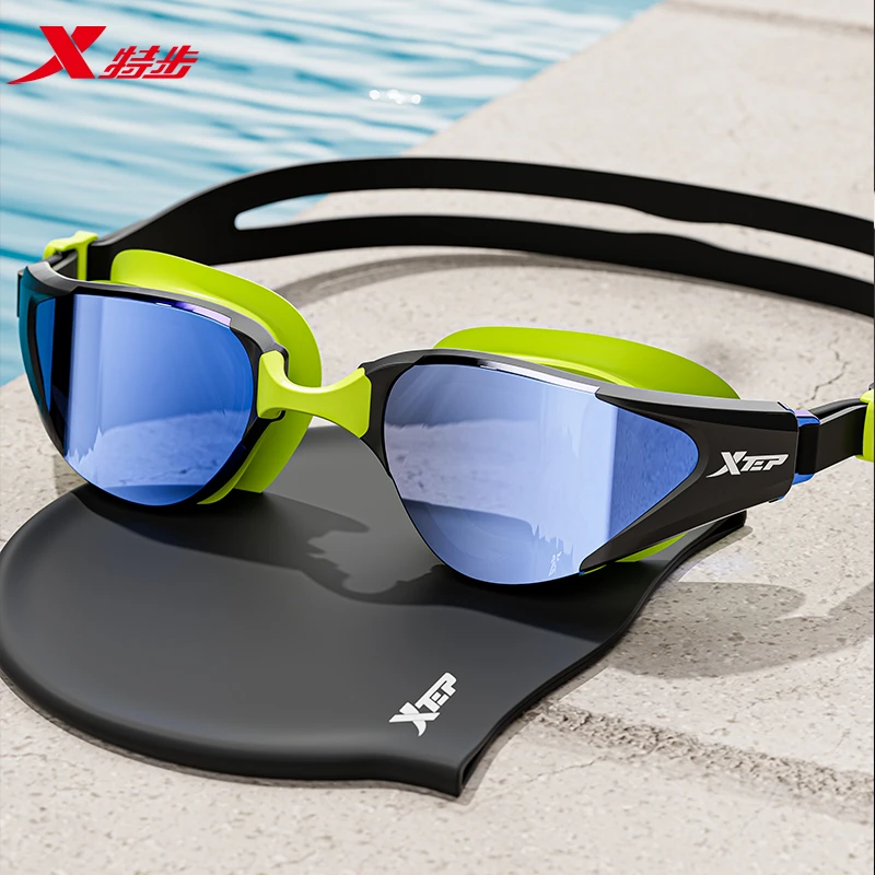 特步泳镜男女通用高清防雾防水中框游泳眼镜专业潜水装备