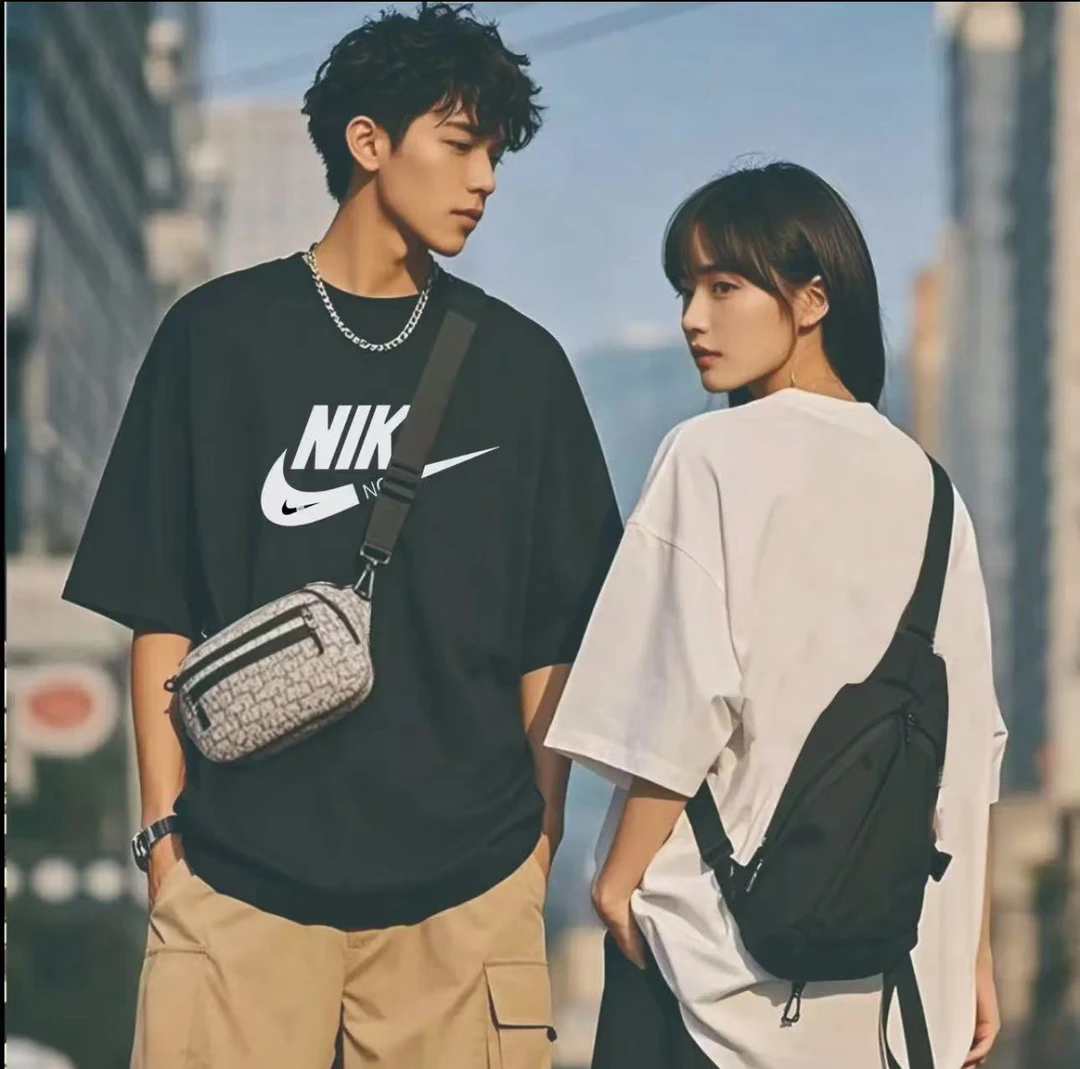 【100%纯棉】一折福利|夏季短袖男女休闲透气圆领印花T恤 NO白525