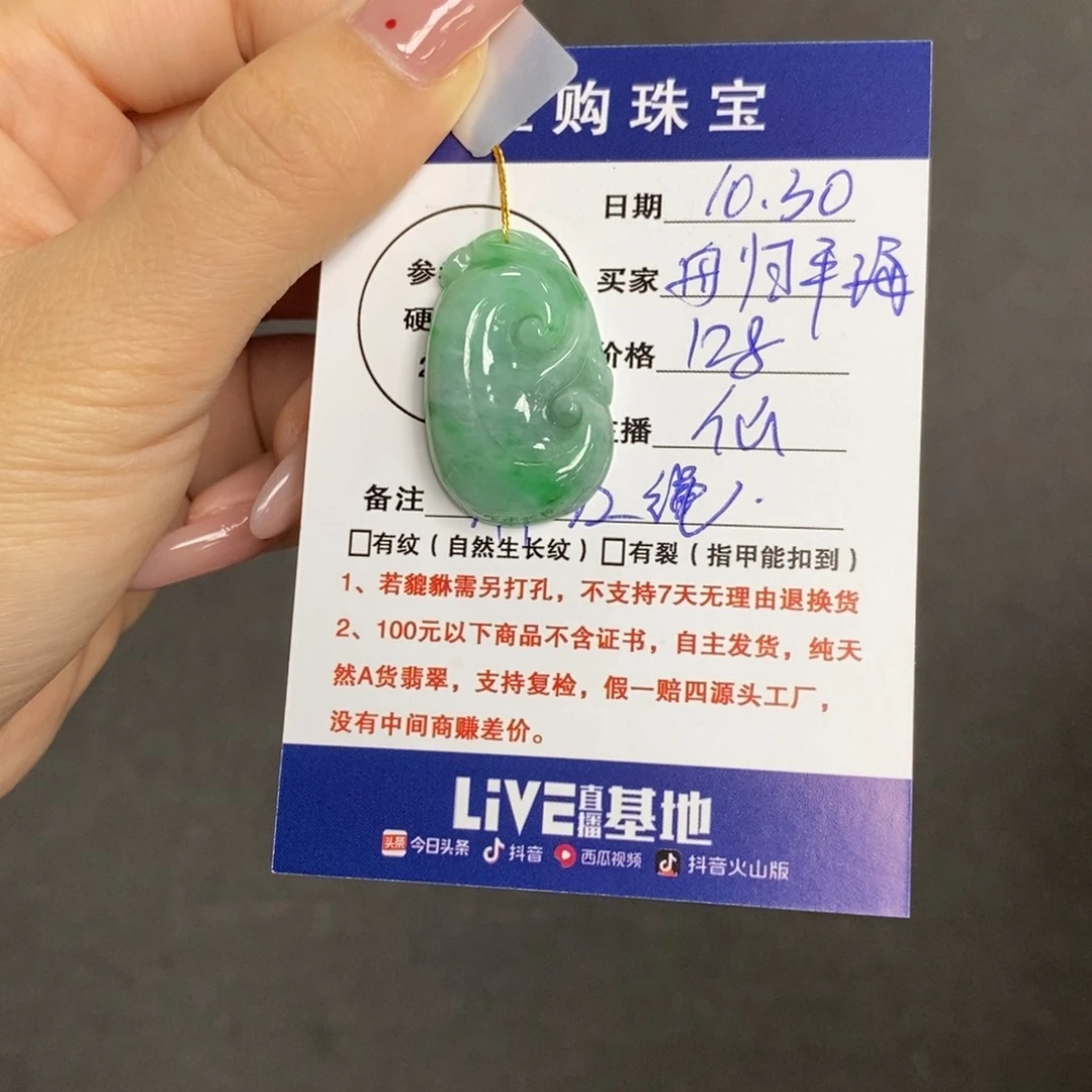 颈饰未镶嵌翡翠舟**海如意