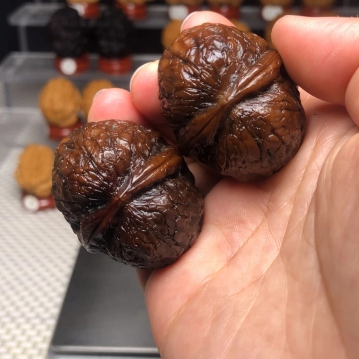 把件文玩核桃13墨玉猫眼