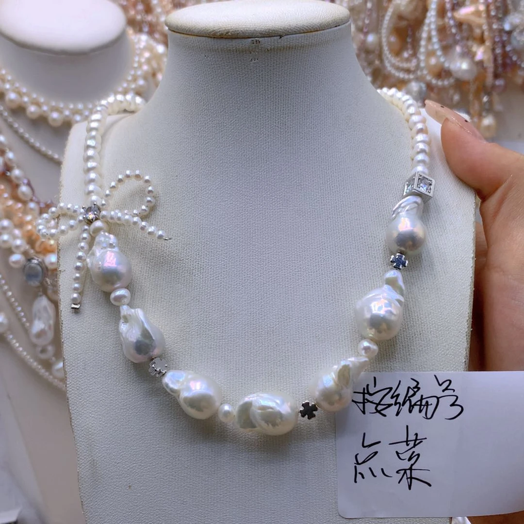 银S925镶嵌耳饰淡水珍珠