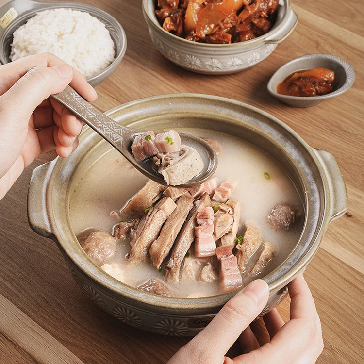 日本进口砂锅家用干烧不裂万古烧银峯花三岛土砂锅煲汤3-4人