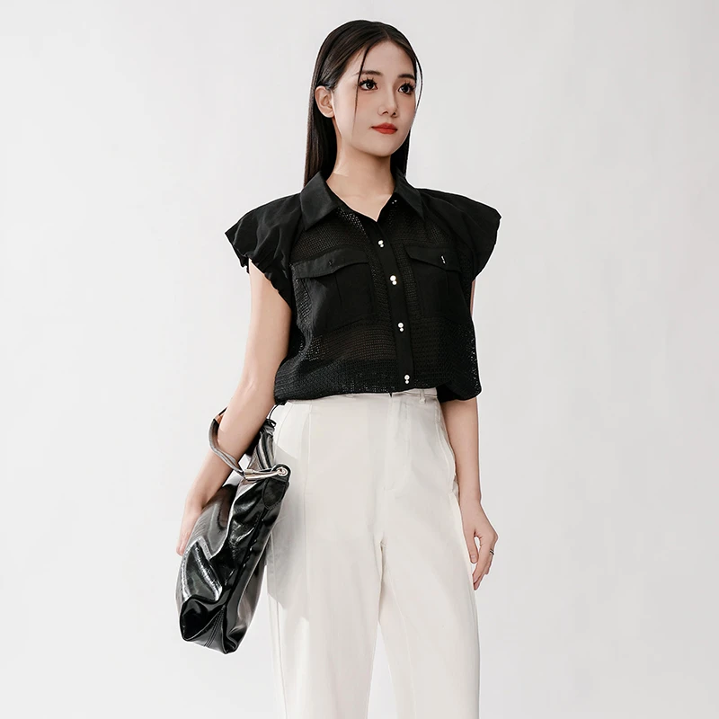 【小北专属】时尚梭织无袖上衣842160