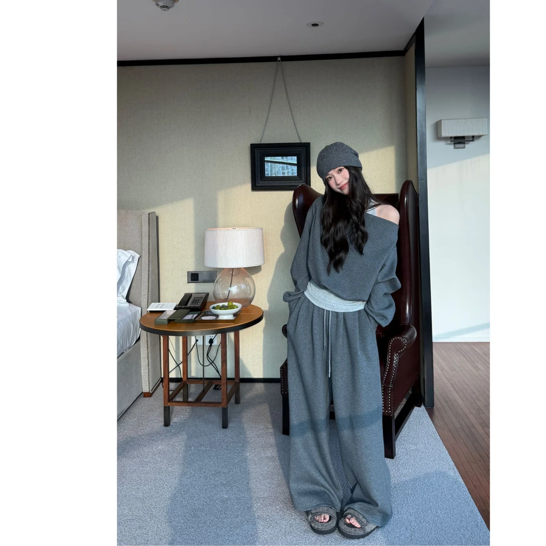 SMILEME【午后庭院】设计师款上衣+休闲裤套装R5353002+R5351005